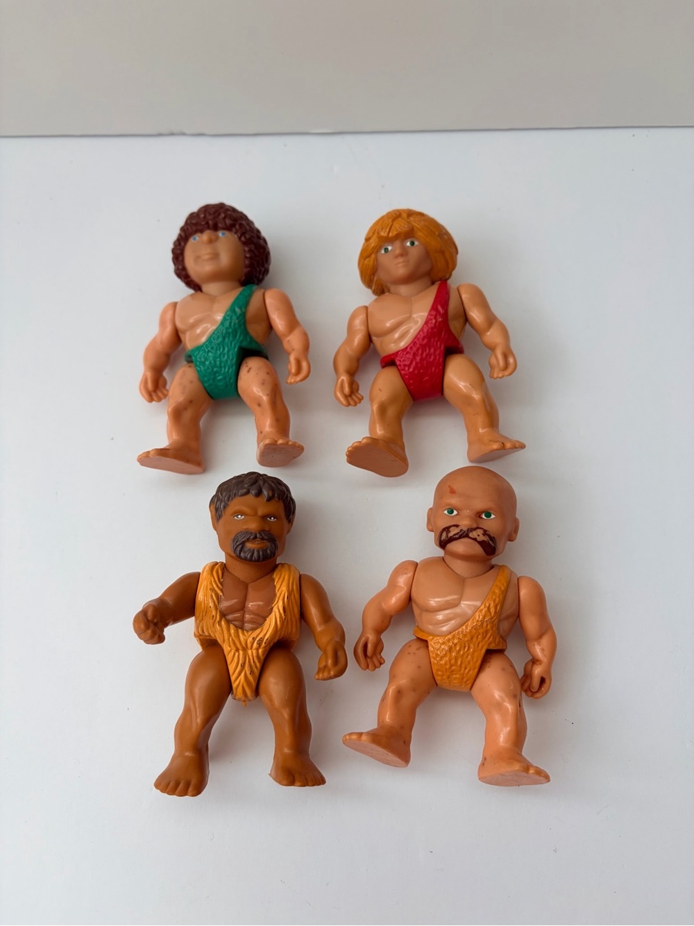 1987 Playskool Definitely Dinosaurs Caveman/Cavemen Wrestling Action Figures